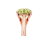 Rose gold Fancy Yellow Round  Solitaire Engagement Ring with Four-Prong Setting and Classic Band 1