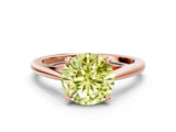 Rose gold Fancy Yellow Round  Solitaire Engagement Ring with Four-Prong Setting and Classic Band 2