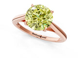 Rose gold Fancy Yellow Round  Solitaire Engagement Ring with Four-Prong Setting and Classic Band 3