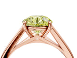 Rose gold Fancy Yellow Round  Solitaire Engagement Ring with Four-Prong Setting and Classic Band