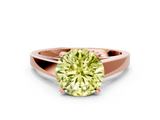 Rose gold Fancy Yellow Round  Solitaire Engagement Ring with Four-Prong Setting and Tapered Band_3