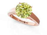 Rose gold Fancy Yellow Round  Solitaire Engagement Ring with Four-Prong Setting and Tapered Band_4