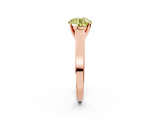 Rose gold Fancy Yellow Round  Solitaire Engagement Ring with Four-Prong Setting and Tapered Band_5