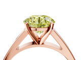 Rose gold Fancy Yellow Round  Solitaire Engagement Ring with Four-Prong Setting and Tapered Band_7