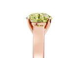 Rose gold Fancy Yellow Round  Solitaire Engagement Ring with Four-Prong Setting and Tapered Band_8