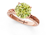 Rose gold Fancy Yellow Round  Solitaire Engagement Ring with Scrollwork Band and Four-Prong Setting_1