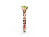 Rose gold Fancy Yellow Round  Solitaire Engagement Ring with Scrollwork Band and Four-Prong Setting_2