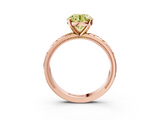 Rose gold Fancy Yellow Round  Solitaire Engagement Ring with Scrollwork Band and Four-Prong Setting_3