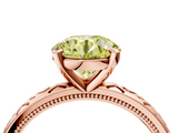 Rose gold Fancy Yellow Round  Solitaire Engagement Ring with Scrollwork Band and Four-Prong Setting_4