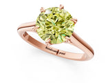 Rose gold Fancy Yellow Round  Solitaire Engagement Ring with Six-Prong Setting and Classic Band 1