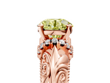 Rose gold Fancy Yellow Round  Solitaire Filigree Engagement Ring with Halo and Prong Setting_5