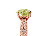 Rose gold Fancy Yellow Round  Solitaire Floral Milgrain Engagement Ring_36