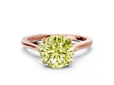 Rose gold Fancy Yellow Round  Solitaire Heart Prong Engagement Ring with Tapered Band_35