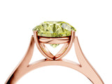 Rose gold Fancy Yellow Round  Solitaire Heart Prong Engagement Ring with Tapered Band_39