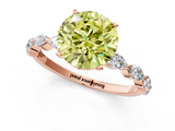 Rose gold Fancy Yellow Round  Solitaire Marquise Side Stone Prong Setting Ring_1