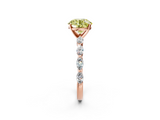 Rose gold Fancy Yellow Round  Solitaire Marquise Side Stone Prong Setting Ring_2