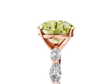 Rose gold Fancy Yellow Round  Solitaire Marquise Side Stone Prong Setting Ring_5