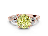 Rose gold Fancy Yellow Round  Solitaire Marquise Twist Band with Six-Prong Setting