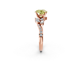 Rose gold Fancy Yellow Round  Solitaire Marquise Twist Band with Six-Prong Setting_2