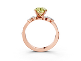 Rose gold Fancy Yellow Round  Solitaire Marquise Twist Band with Six-Prong Setting_3
