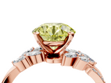 Rose gold Fancy Yellow Round  Solitaire Marquise Twist Band with Six-Prong Setting_4