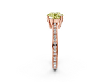 Rose gold Fancy Yellow Round  Solitaire Pavé Band Prong Setting Ring_2