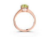 Rose gold Fancy Yellow Round  Solitaire Pavé Band Prong Setting Ring_3
