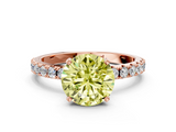 Rose gold Fancy Yellow Round  Solitaire Pavé Band with Four-Prong Setting
