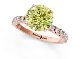 Rose gold Fancy Yellow Round  Solitaire Pavé Band with Four-Prong Setting_1