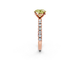 Rose gold Fancy Yellow Round  Solitaire Pavé Band with Four-Prong Setting_2