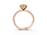 Rose gold Fancy Yellow Round  Solitaire Pavé Band with Four-Prong Setting_3