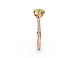 Rose gold Fancy Yellow Round  Solitaire Pavé Band with Four-Prong Setting_36
