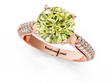 Rose gold Fancy Yellow Round  Solitaire Pavé Diamond Engagement Ring with Four-Prong Setting_1