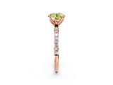 Rose gold Fancy Yellow Round  Solitaire Pavé Diamond Engagement Ring with Four-Prong Setting_2