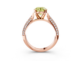 Rose gold Fancy Yellow Round  Solitaire Pavé Diamond Engagement Ring with Four-Prong Setting_3