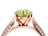 Rose gold Fancy Yellow Round  Solitaire Pavé Diamond Engagement Ring with Four-Prong Setting_4