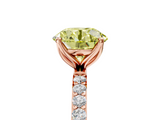 Rose gold Fancy Yellow Round  Solitaire Pavé Diamond Engagement Ring with Four-Prong Setting_5
