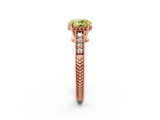 Rose gold Fancy Yellow Round  Solitaire Pavé Diamond Milgrain Engagement Ring with Four-Prong Setting_2