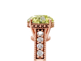 Rose gold Fancy Yellow Round  Solitaire Pavé Diamond Milgrain Engagement Ring with Four-Prong Setting_5