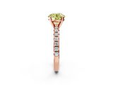 Rose gold Fancy Yellow Round  Solitaire Pave Diamond Engagement Ring with Four-Prong Setting_2