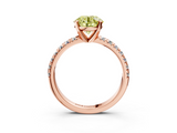 Rose gold Fancy Yellow Round  Solitaire Pave Diamond Engagement Ring with Four-Prong Setting_3