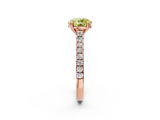 Rose gold Fancy Yellow Round  Solitaire Pave Diamond Engagement Ring with Prong Setting_2