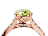 Rose gold Fancy Yellow Round  Solitaire Pave Diamond Engagement Ring with Prong Setting_4