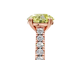 Rose gold Fancy Yellow Round  Solitaire Pave Diamond Engagement Ring with Prong Setting_5