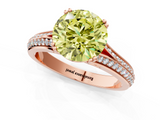 Rose gold Fancy Yellow Round  Solitaire Pave Split Shank Engagement Ring with Six-Prong Setting_1