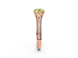 Rose gold Fancy Yellow Round  Solitaire Pave Split Shank Engagement Ring with Six-Prong Setting_2