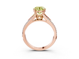 Rose gold Fancy Yellow Round  Solitaire Pave Split Shank Engagement Ring with Six-Prong Setting_3