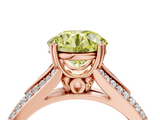 Rose gold Fancy Yellow Round  Solitaire Pave Split Shank Engagement Ring with Six-Prong Setting_4