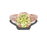 Rose gold Fancy Yellow Round  Solitaire Pave Split Shank Ring with Four-Prong Setting_151