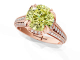 Rose gold Fancy Yellow Round  Solitaire Pave Split Shank Ring with Four-Prong Setting_152